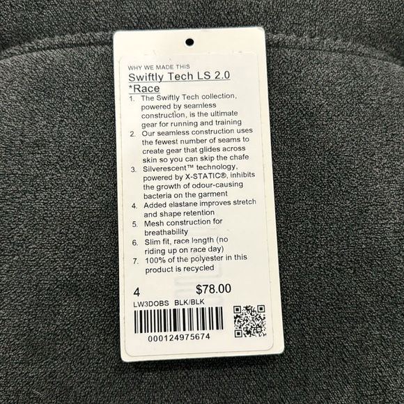 Lululemon Swiftly Tech Long Sleeve Shirt 2.0 *Race Length - Picture 4 of 4